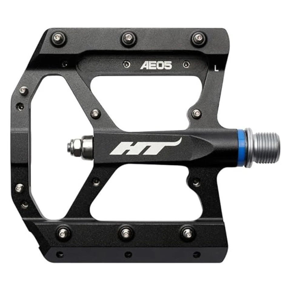 HT AE05 Unisex Adult Black Flat Pedal Pair with CNC Machined Aluminum Housing - Image 2 of 3