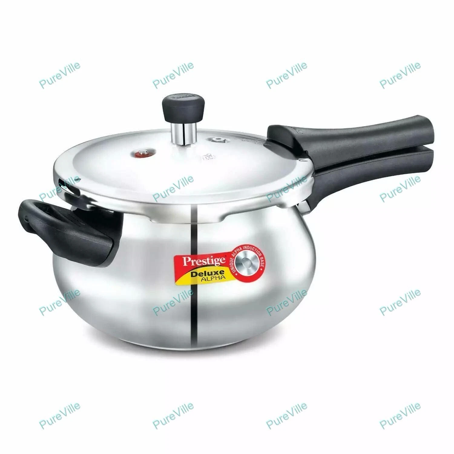 Stainless Steel Pressure Cooker 3.3Litres Silver