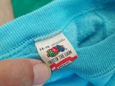 VTG NEW Fruit Of The Loom Blank Blue Crewneck Sweatshirt YOUTH 14-16 USA Made