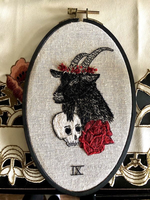Billy Goat With Skull Embroidery 