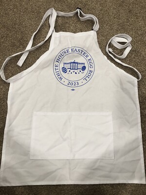 White House Easter Egg Roll White Apron 2023 Adult Size W/Pockets Rare Collect