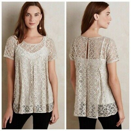 Kin Beige Silver Metallic Crochet Lace 