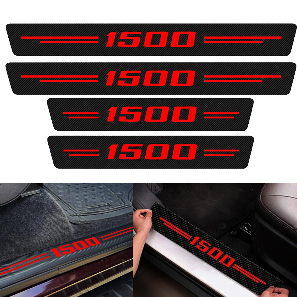 4PCS Truck Car Door Sill Protector Threshold Sticker Red Fit for GMC Savana 1500