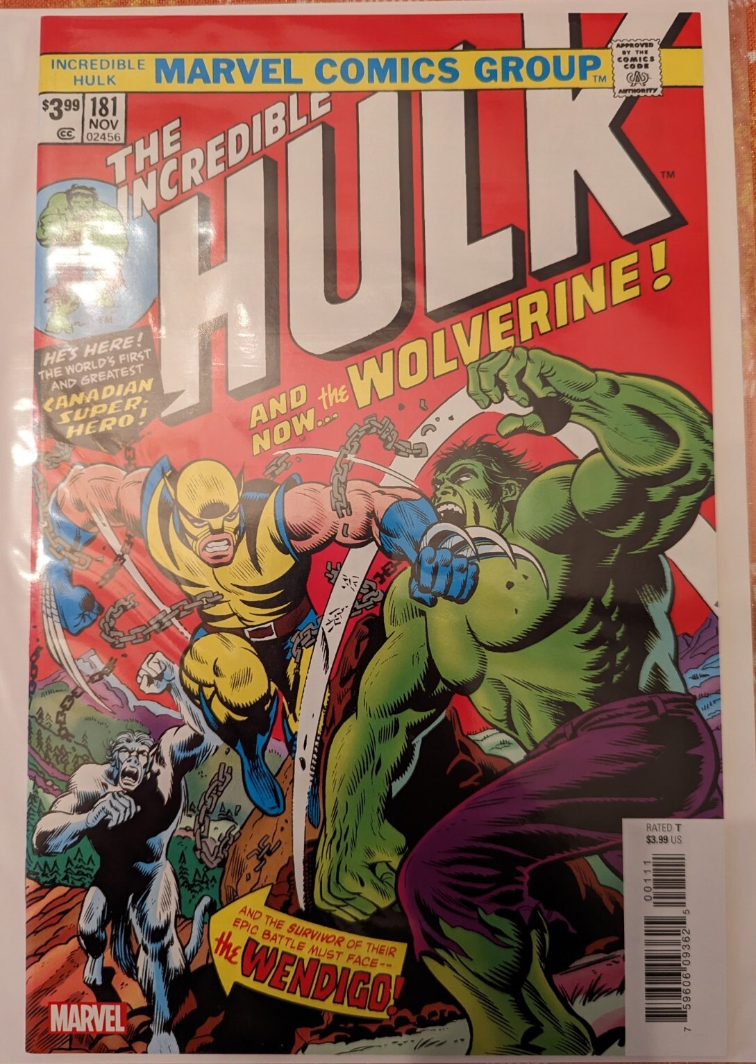 INCREDIBLE HULK #181 FACSIMILE EDITION / 1ST APP WOLVERINE (MARVEL, 2019) NM