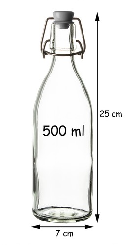 6x Glasflaschen Einmach Flaschen leer 500ml mit Draht-Bügelverschluss Likör Saft - Bild 5 von 5