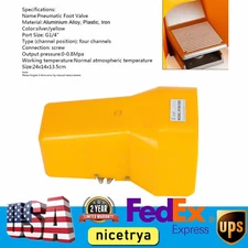 Foot Pedal Valve 2 Position 4 Channels 1/4" NPT w Guard Air Pneumatic Switch NEW