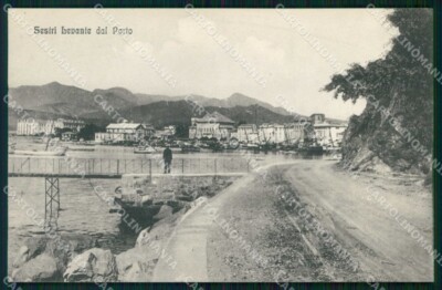 Genoa Sestri Levante Port with Boats Alterocca 13697 postcard RT1252