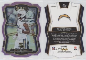 2017 Select Premier Level Die-Cut Purple Prizm /75 Mike Williams #138 Rookie RC