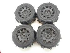 4x *RARE* Proline 1/6 DUMONT Sand/Snow Paddle Tires on 24mm Hex Wheels 3.65x8.93