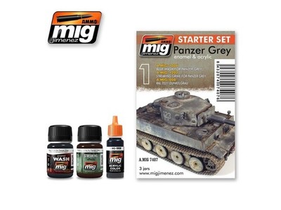 AMMO MIG - Weathering set PANZER GREY - STARTER SET, 7407