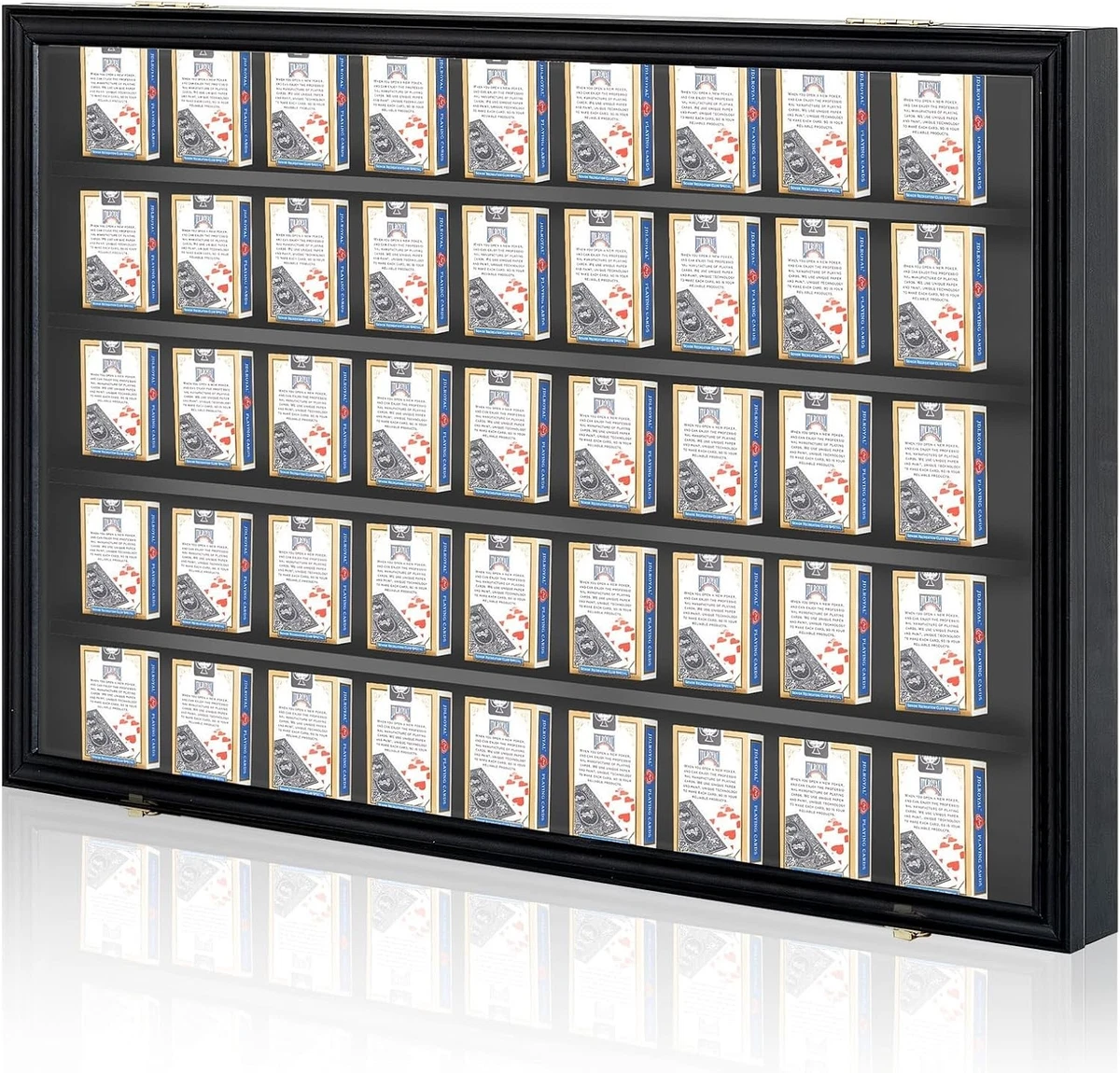 playing card display case Beeveer Frame Holds 60 Decks Trading Card Show Display Case for Sports/Poker Cards Collection Lockable Wall Mount Cabinet Acrylic Door UV Protection Black : Toys & Games w/ black Card Display Case, Graded Sports
