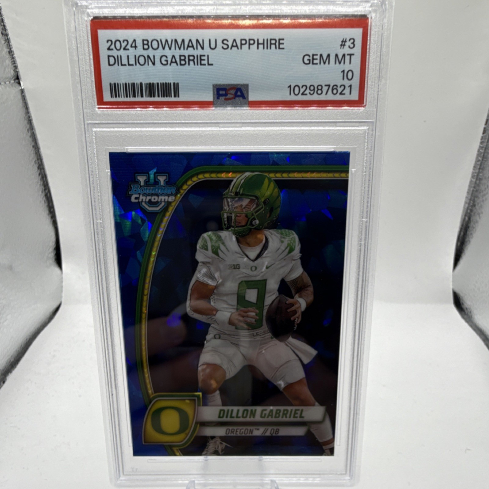 Bowman 2024 Bowman U Sapphire Dillon Gabriel #3 Oregon Ducks PSA 10 Football