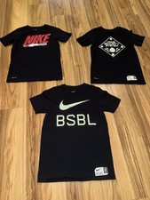 Nike Boys Youth Sz Small S 8 T-shirt Graphic Tee Shirt Dri-fit Lot Baseball