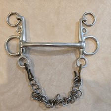 5'' MULLEN MOUTH DRESSAGE ENGLISH BIT WITH CHAIN