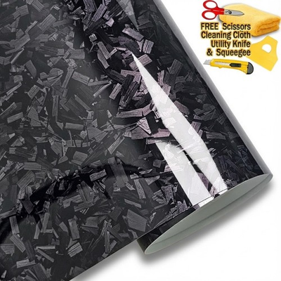 #ad Premium Forged Carbon Fiber Vinyl Film Wrap Roll High Gloss Black Sticker Decal $28.62