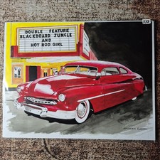 1950s Mercury Coupe Lead Sled Hot Rod Car Art Print 11x14 Drive-in Garage Decor 1950s Mercury Coupe Lead Sled Hot Rod Car Art Print 11x14 Drive-in Garage Decor