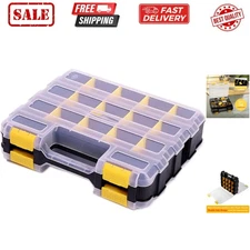 Hardware Organizer Box 34 Compartments Small Parts Organizer with Removable D...