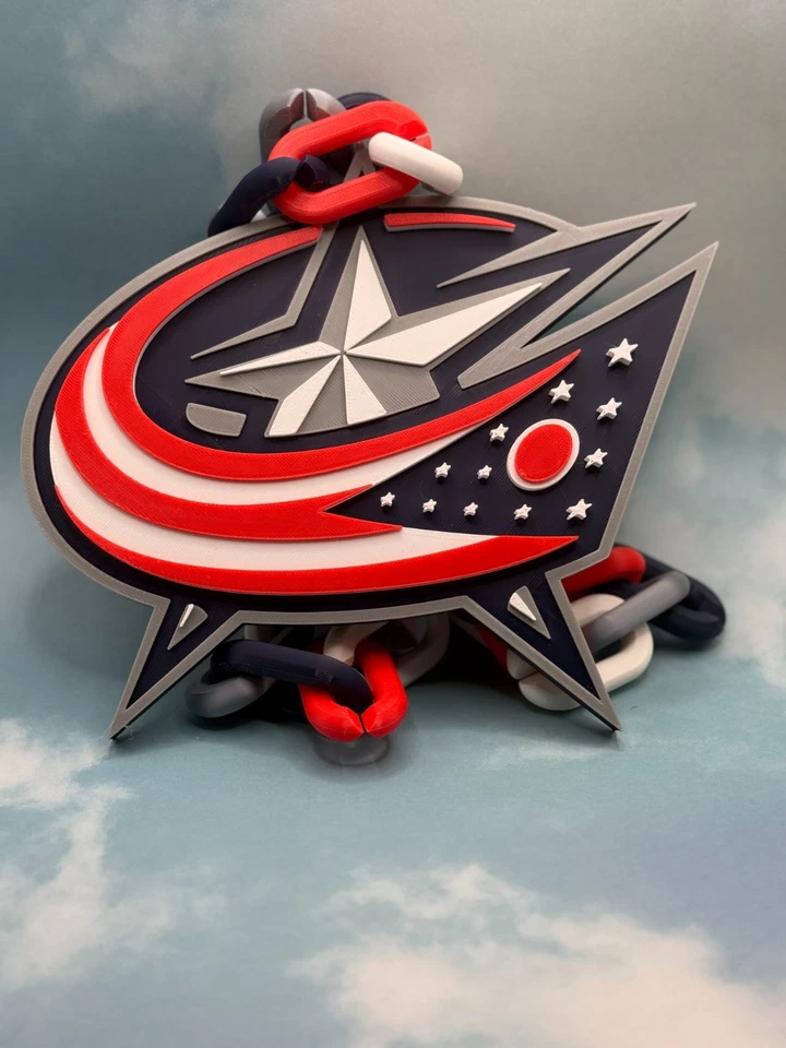 Colar oversized Columbus Blue Jackets, corrente de ventilador "5ª linha" - Imagem 3 de 3