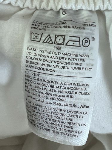 Old Navy Women's Large White Linen Blend Pull On Shorts Drawstring Pockets - Picture 8 of 8