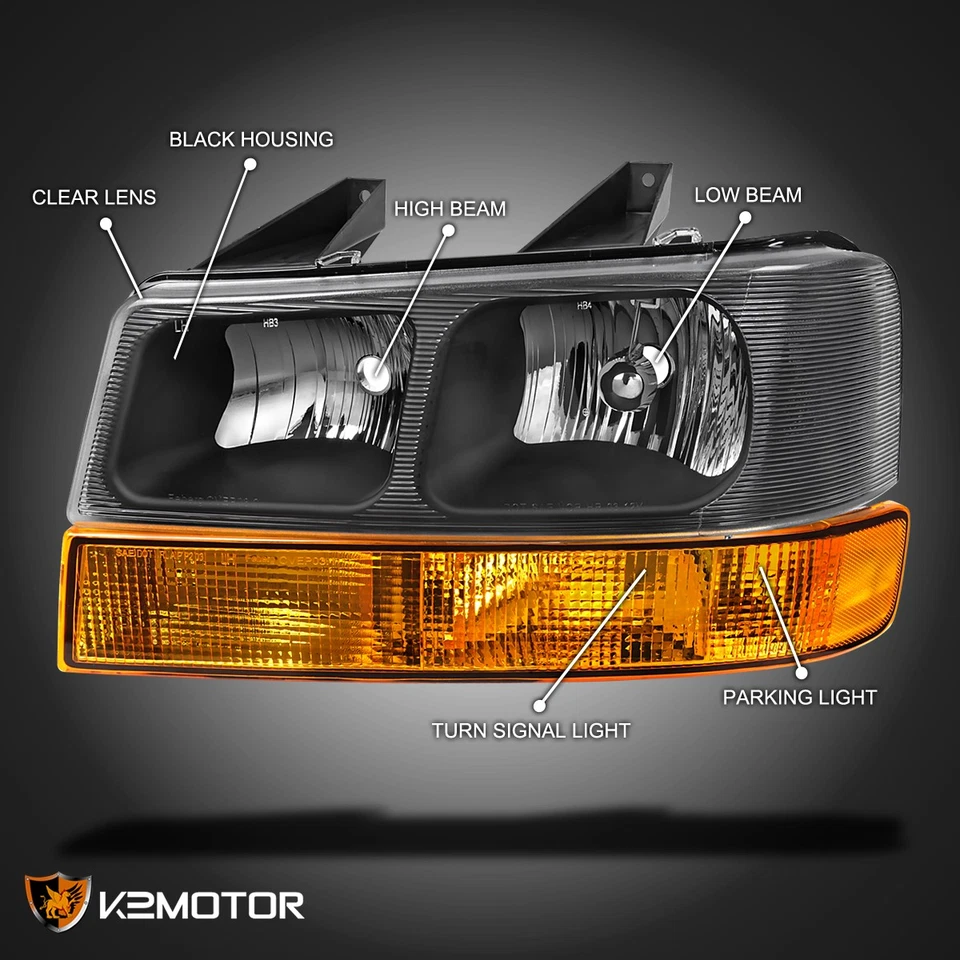 Fits 2003-2023 Chevy Express GMC Savana Headlights with Bumper Signal Lamps L+R - Image 3 of 4