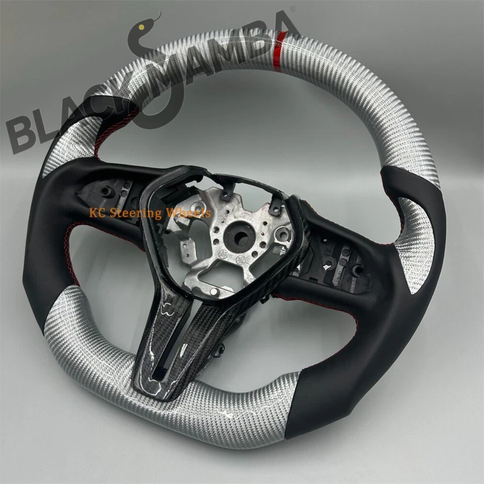 Silvery Carbon Fiber black Leather Steering Wheel for Infiniti Q60 2021 for Sale Foto 4 de 4