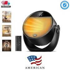 Quiet 1500W Ceramic Heater with Adjustable Tilt & Remote Control for Cozy Living