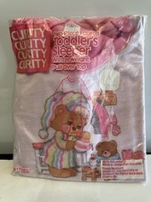Vintage Curity 2-Pc Children's Footed Sleeper Size 3 Years Bear Pink NEW