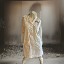 Vintage 50s 60s Women  s M White Nurse Operating Room Staff Jacket Costume Dress