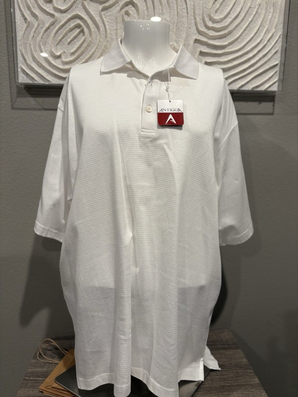 Antigua men’s white short sleeve SZ XL golf polo NWT Compare $ 75.00