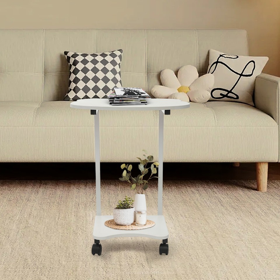 Over the Bed Side Table Wheels Hospital Overbed Rolling Tray Bedside USA | eBay