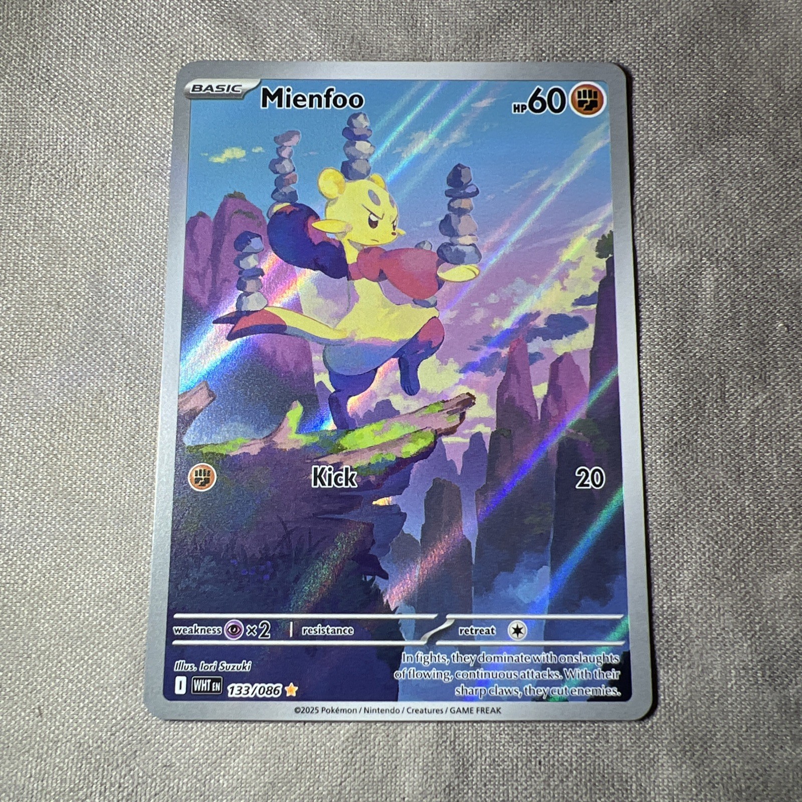 2025 Near Mint Pokemon Mienfoo 133/086 White Flare English