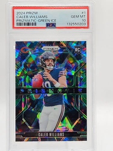 2024 Panini Prizm PSA 10 Prizmatic Caleb Williams #1 Green Ice Prizm (RC)