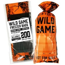Wild Game Freezer Bags for Ground Meat or Venison, 1.5 LB Blaze Orange Camouf...