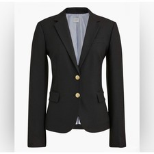 J .Crew Women's Original Schoolboy Blazer Jacket Long Sleeve Black 2 Petite NWT