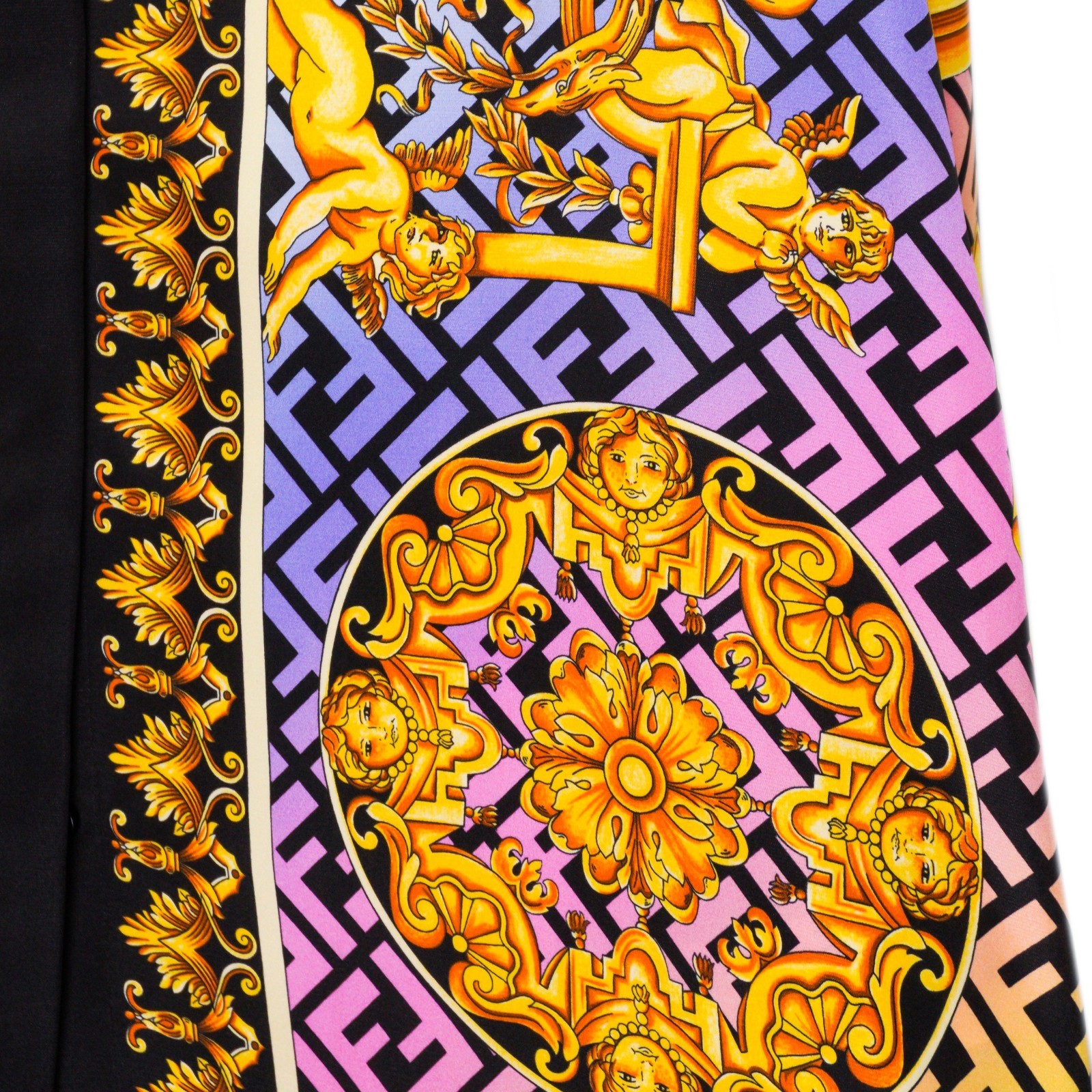Fendi Versace Baroque Medusa FF Monogram Women’s Silk Shirt image 7