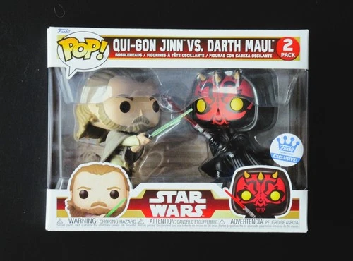 NEW Funko Pop  Star Wars Qui Gon Jinn vs Darth Maul 2-Pack (Funko Shop Exclusive