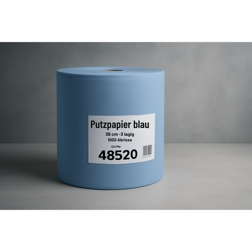Putztuchrolle XXL, blau, 38 x 36 cm, 3-lagig, 1000 Abrisse, 360 Meter # 48520 - Picture 3 of 4