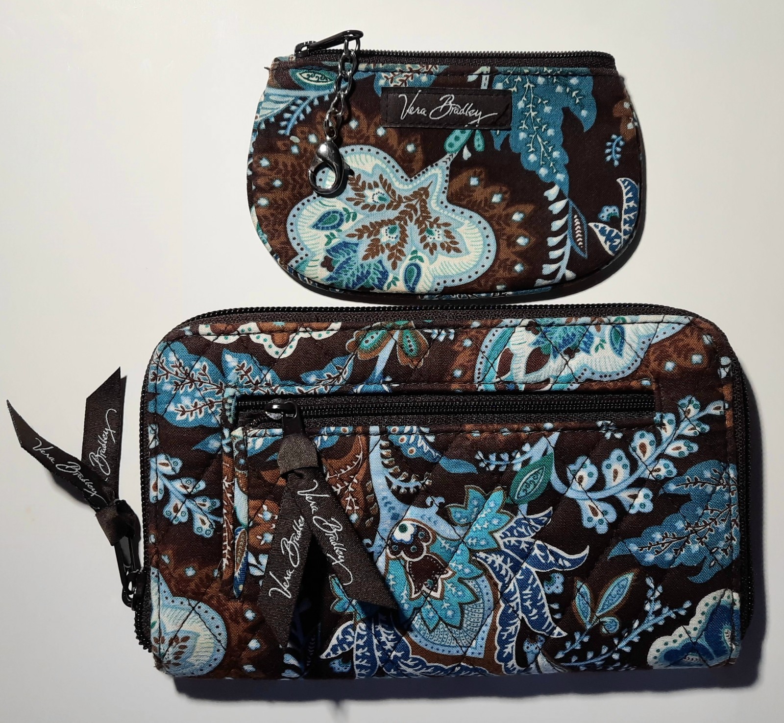 Vera Bradley Java Blue Women’s large Zip Wallet &… - image 1