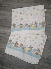 Vintage Teddy Beddy Bear Receiving Blanket Riegel Flannel 80's Swaddle x2