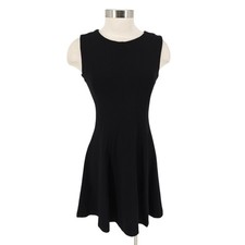 Zara Basic Fit Flare Dress Black Sleeveless Pullover Stretch Knit Womens Medium