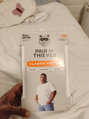 Pair of Thieves Men's 4pk Cotton Crewneck Undershirt- White Small 2 XL 