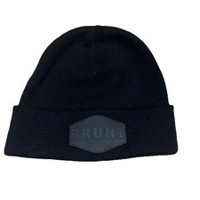 BRUNT Beanie Winter Hat Adult One Size Cuffed Warm Black Skully Knit Cap