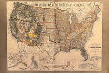 Official Map United States Of America 1938 Life TWO PAGE Print US Dept Interior