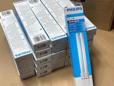 25x Lot Philips PL-L 18W 835 4P CFL 359323 2G11 Compact Fluorescent Light Bulb