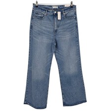 NWT Loft Vintage Indigo Light Wash The Wide Leg High Rise Curvy Jeans Size 31/12