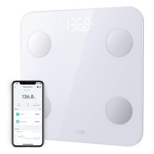 Wyze Scale S, Bluetooth, Body Fat, BMI, Muscle, Heart Rate, App, 400 lb, White