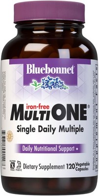 Bluebonnet Nutrition Multi One (Iron Free) Vegetable Capsules, Complete Full S