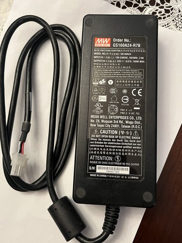 4-Pin 24V AC Adapter MW Mean Well GS160A24-R7B Switching Power Charger OEM