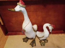 Tii Collections Holiday Christmas Duck Figurines Set of 2 RARE.