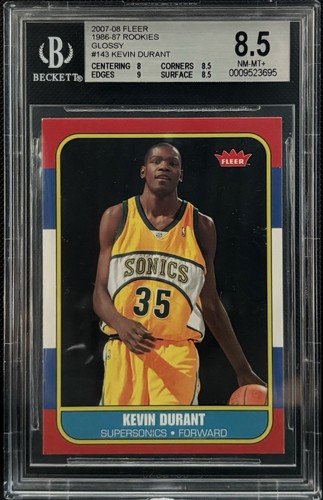 Kevin Durant [Glossy] #143 2007 Fleer '86 Retro Rookies card